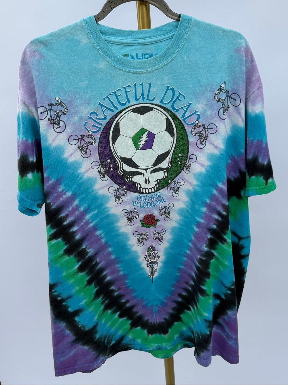Grateful Dead 1990 Los Angeles Olympic Velodrome Soccer Tie Dye T-Shirt L